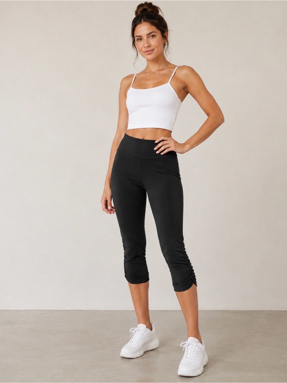 Beyond Yoga Ruched Capri Workout Leggings